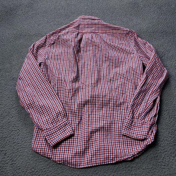 J. Crew Slim Shirt Mens Medium Brushed Twill Check Button Cotton Long Sleeve Red - Picture 3 of 8
